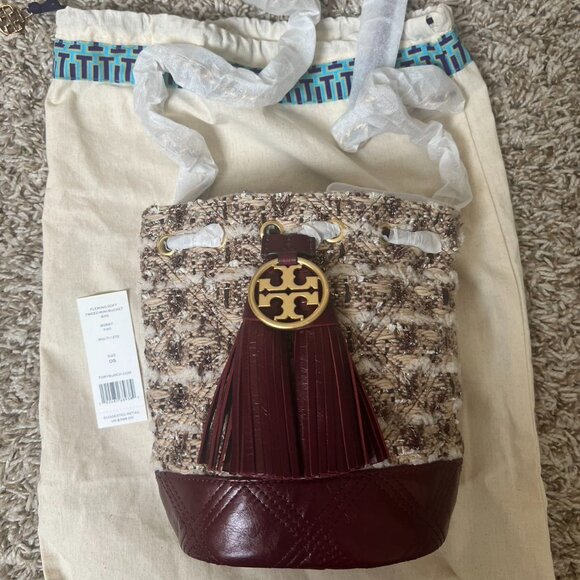 Tory Burch Tweed Fleming Soft Mini Bucket Bag - Picture 3 of 10